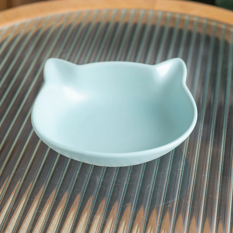 Matte Two-Handled Feeding Bowl  Tilted Pet Bowl