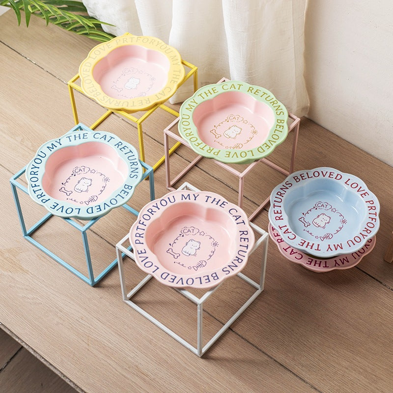 Non-Tipping Lace Ceramic Pet Bowl
