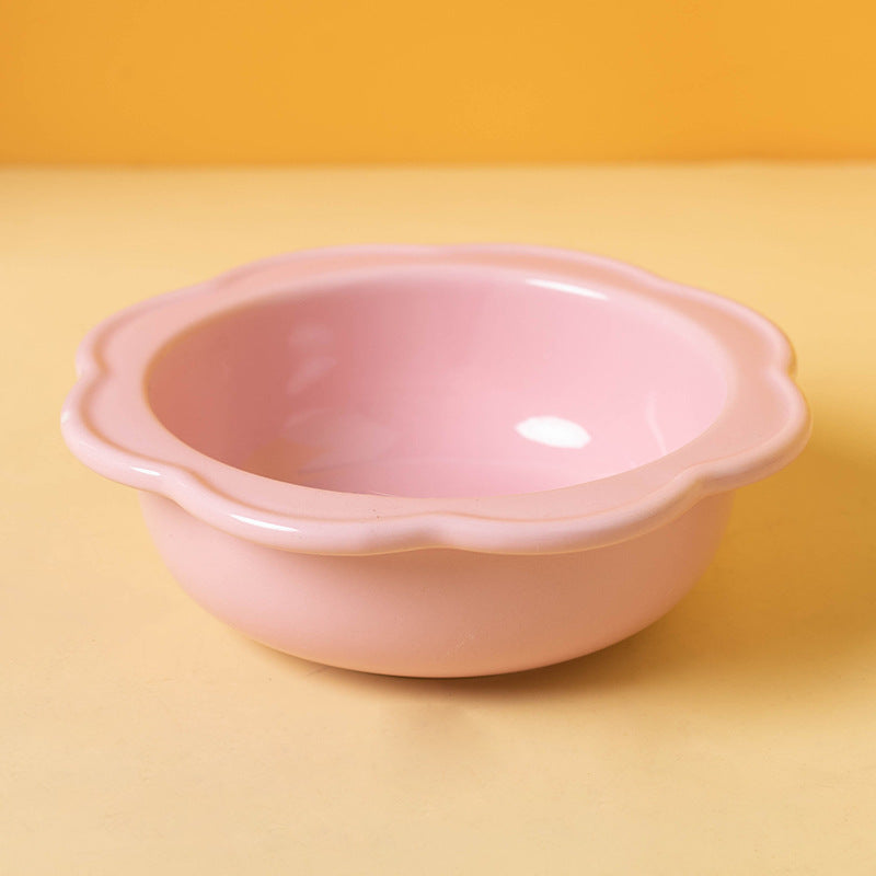 Cute Flower-Shaped Ceramic Elevated Bowl (Neck-Friendly Design)