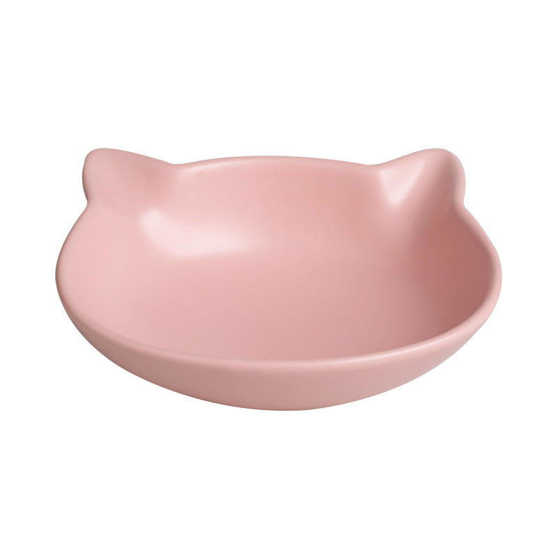 Matte Two-Handled Feeding Bowl  Tilted Pet Bowl