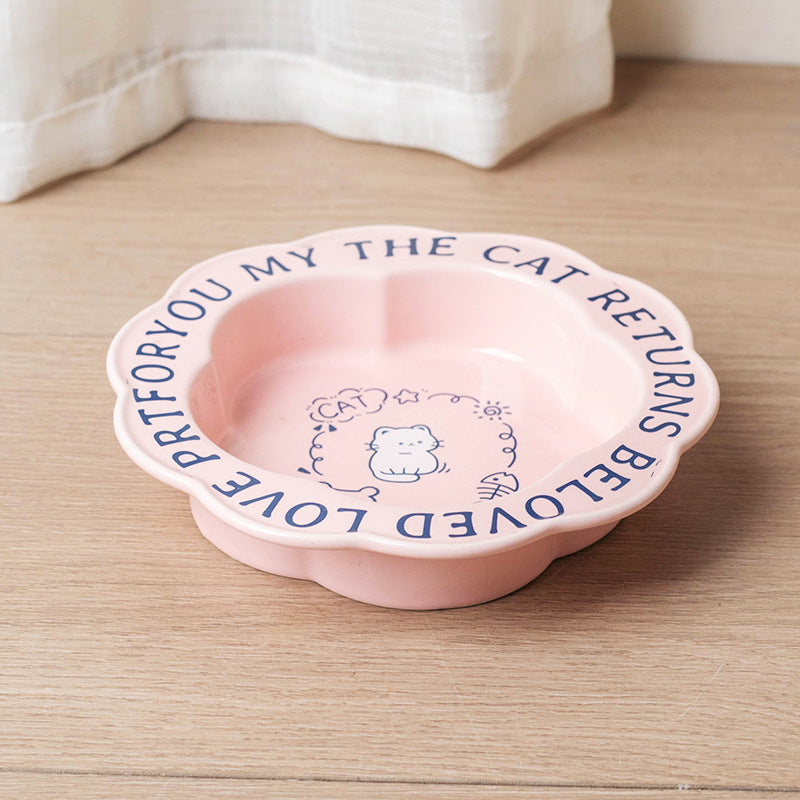 Non-Tipping Lace Ceramic Pet Bowl