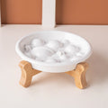 Ceramic Slow Feeder Pet Bowl with Stand Set