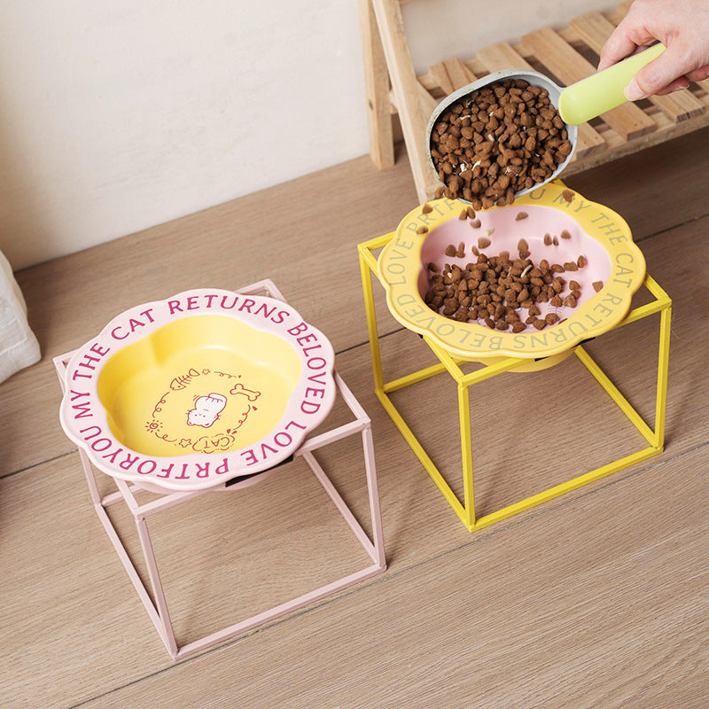 Non-Tipping Lace Ceramic Pet Bowl