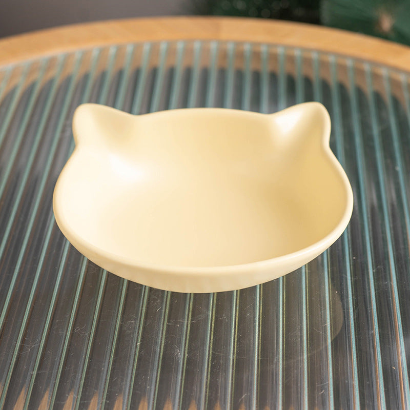 Matte Two-Handled Feeding Bowl  Tilted Pet Bowl