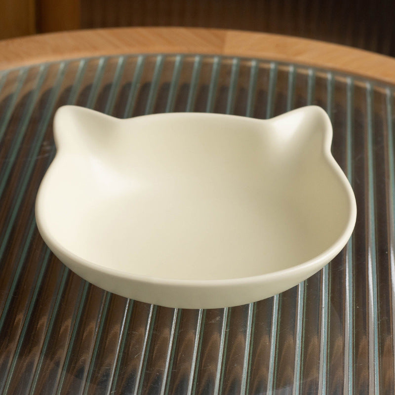 Matte Two-Handled Feeding Bowl  Tilted Pet Bowl