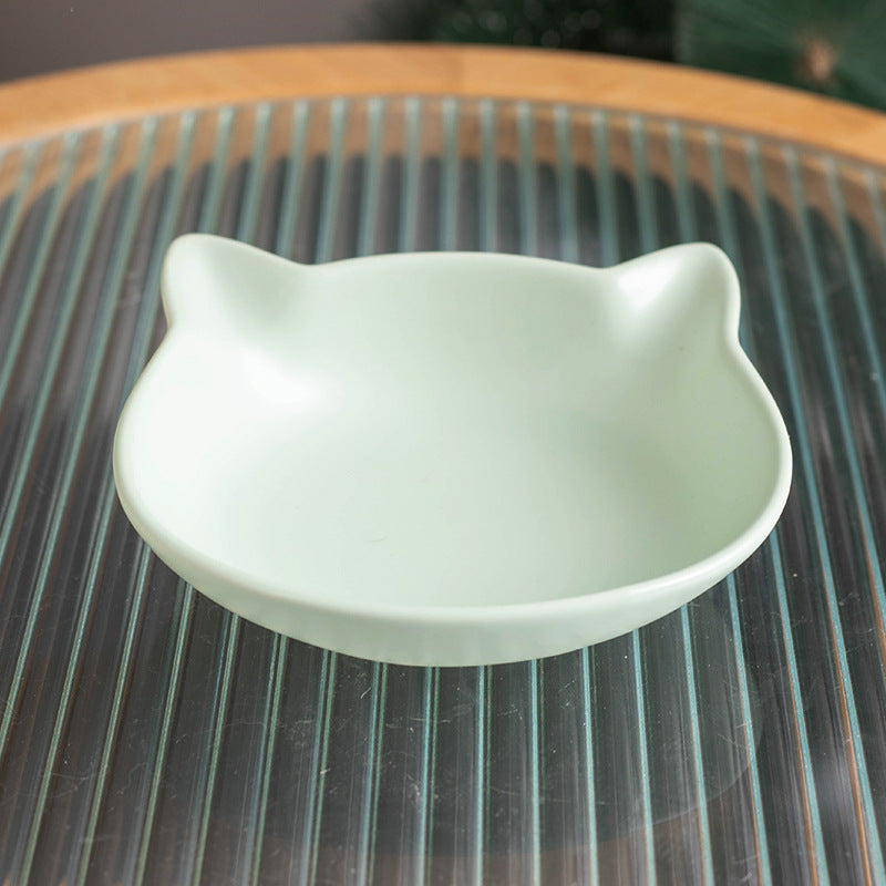 Matte Two-Handled Feeding Bowl  Tilted Pet Bowl