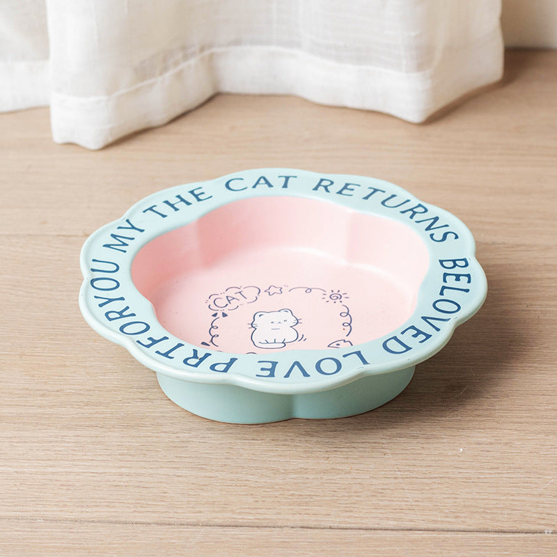Non-Tipping Lace Ceramic Pet Bowl