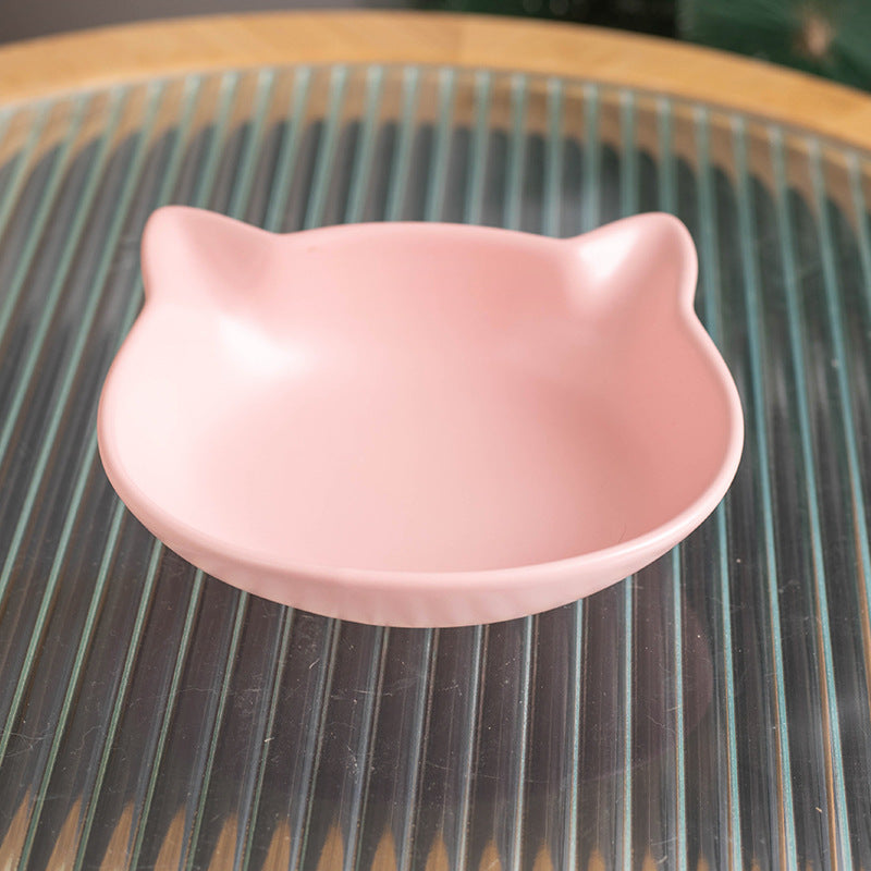 Matte Two-Handled Feeding Bowl  Tilted Pet Bowl