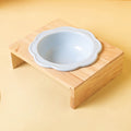 Cute Flower-Shaped Ceramic Elevated Bowl (Neck-Friendly Design)