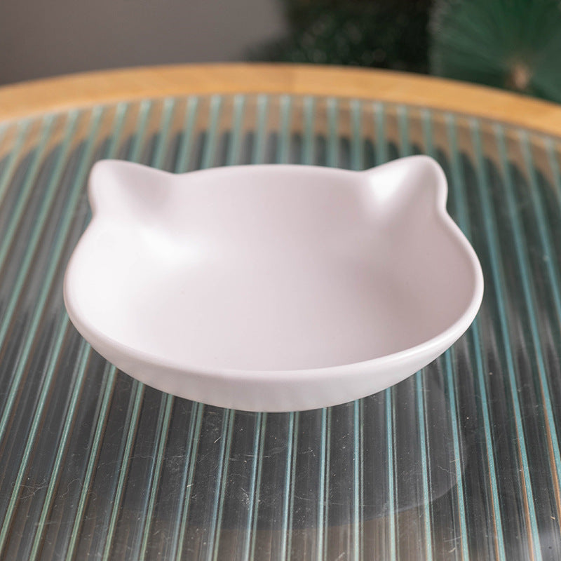 Matte Two-Handled Feeding Bowl  Tilted Pet Bowl